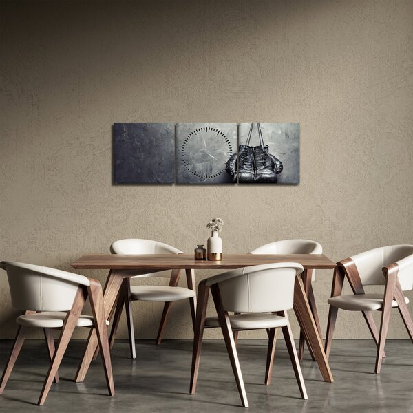 Obraz boxerských rukavic (s hodinami) (90x30 cm)