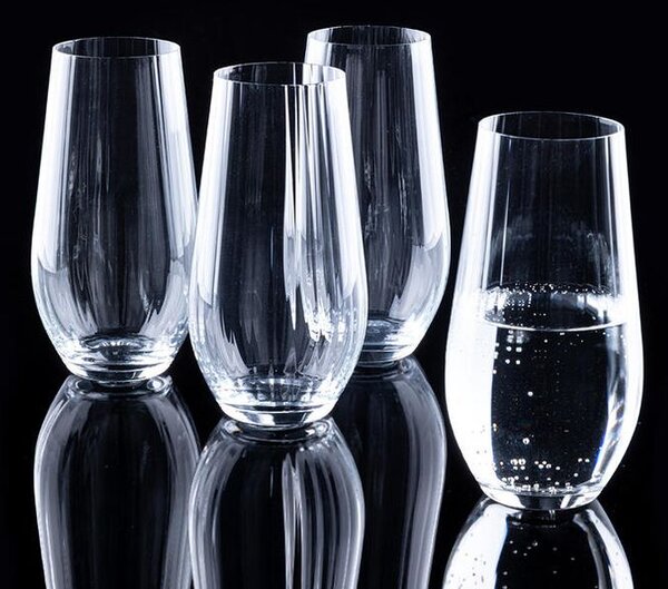 Sada 4 ks vysokých křišťálových sklenic s jemnou vlnkou 580 ml