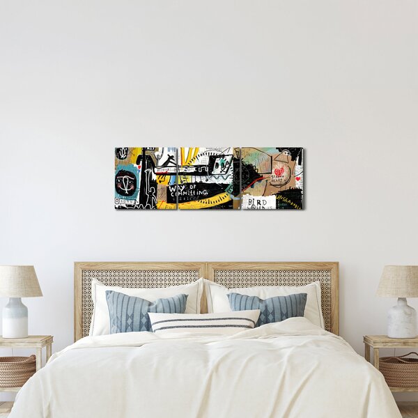 Obraz - Graffiti (s hodinami) (90x30 cm)