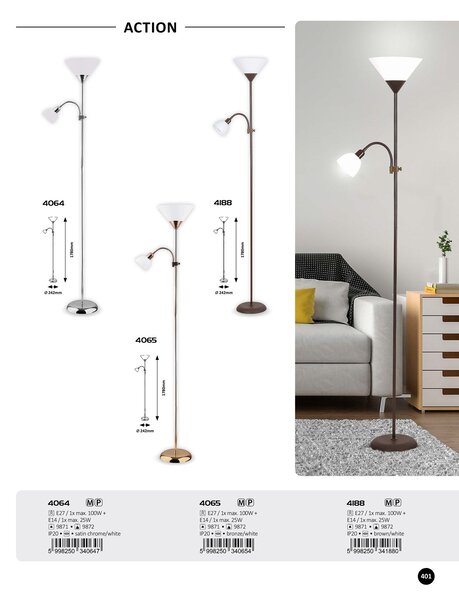 4064 Lampa stojací 1x25W E14