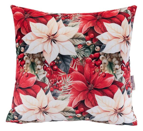 Sada 3 ks povlaků na polštářky RED POINSETTIA 45 x 45 cm