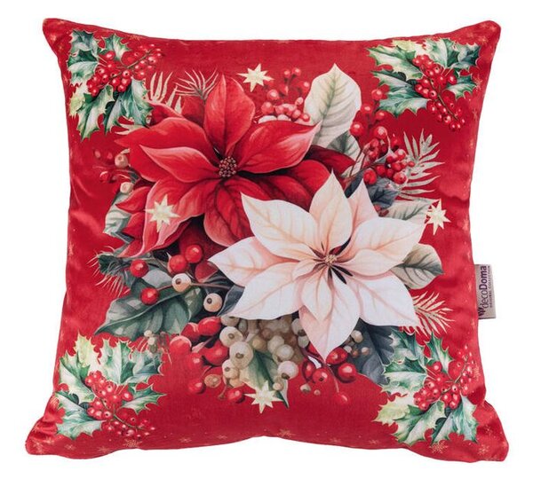 Sada 3 ks povlaků na polštářky RED POINSETTIA 45 x 45 cm