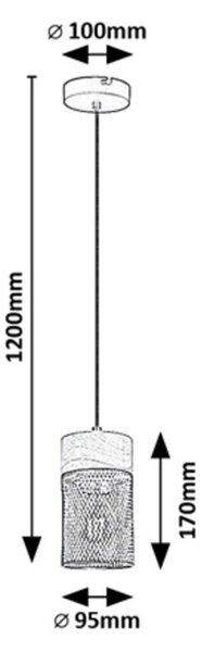 72043 Lustr na lanku CALLUM E27 3x MAX 25W