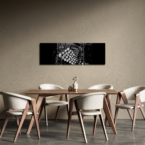 Obraz - Kresba v Banksyho stylu (s hodinami) (90x30 cm)