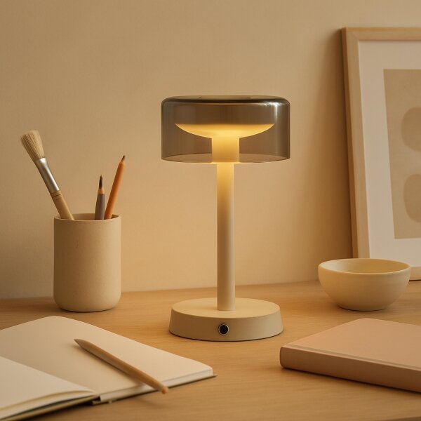 Brilliant - LED Stm nab dotyková stolní lampa RAZOR LED/2,5W/5V 2700K IP44 šedá