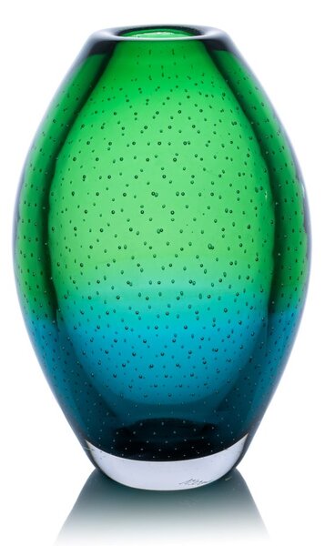 Lukáš Verner - sklárna Karlov Lukáš Verner - skleněná váza zeleno-modrá