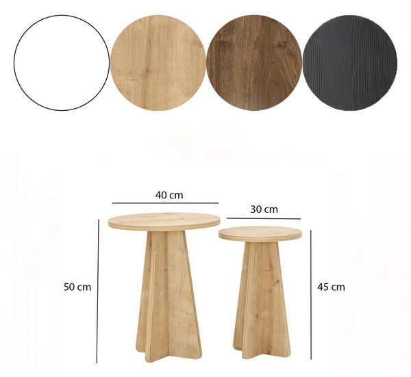 Set 4ks. konferenčních stolků Kabivo 2 (dub safírový)