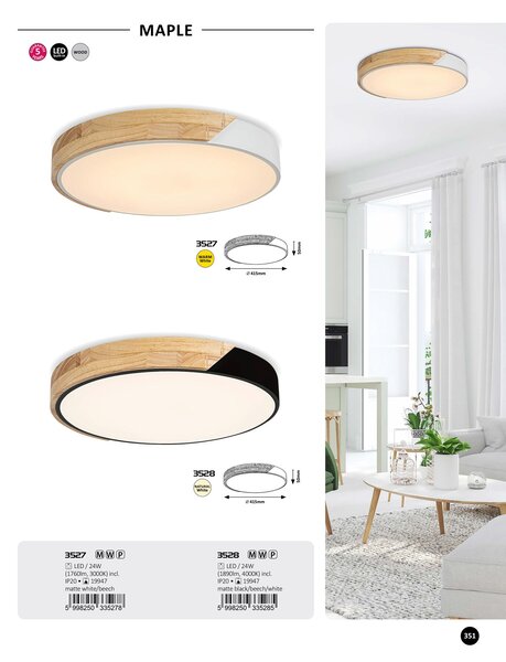 3528 LED Stropní svítidlo LED/24W/230V černá, Maple