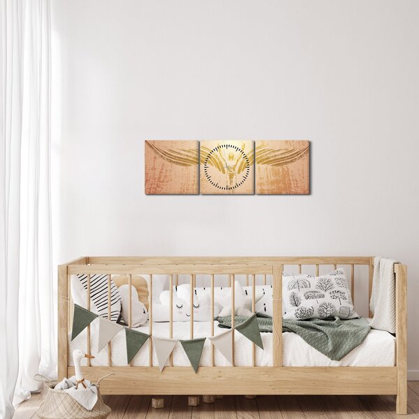 Obraz - Andělská abstrakce (s hodinami) (90x30 cm)