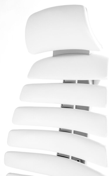 MERCURY židle FISH BONES PDH šedý plast, bílá koženka PU480329