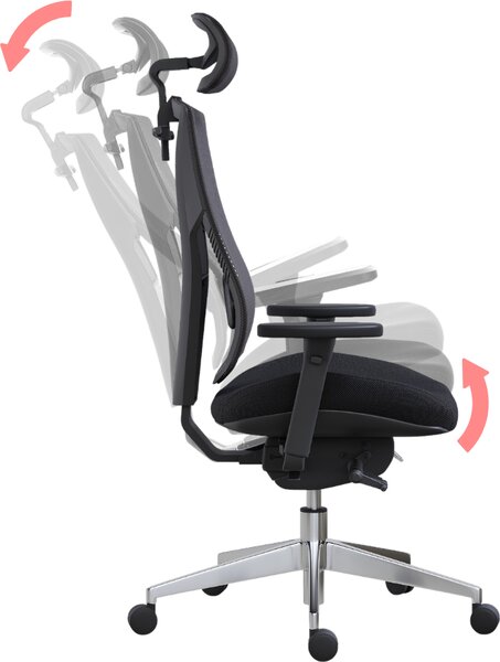 Mercury Ergonomická kancelářská židle OAMA ERGO šedá, pro vysoké postavy