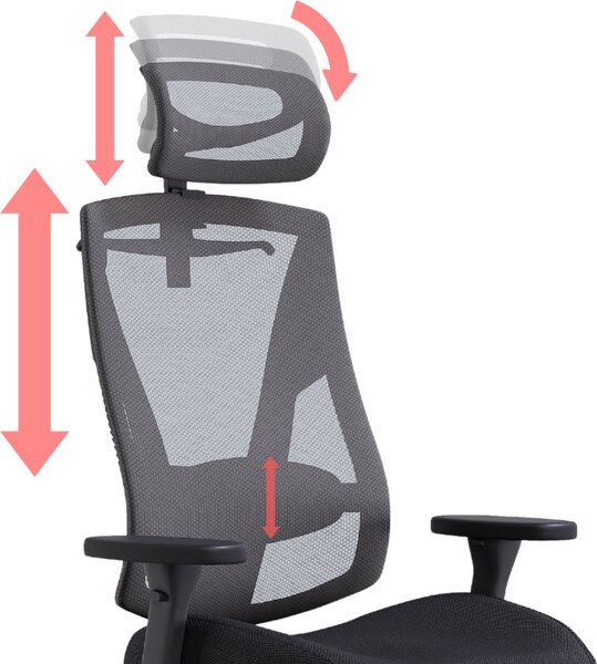 Mercury Ergonomická kancelářská židle OAMA ERGO šedá, pro vysoké postavy