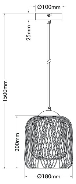 Globo 15965H - Lustr na lanku DICHTI 1xE27/40W/230V pr. 18 cm