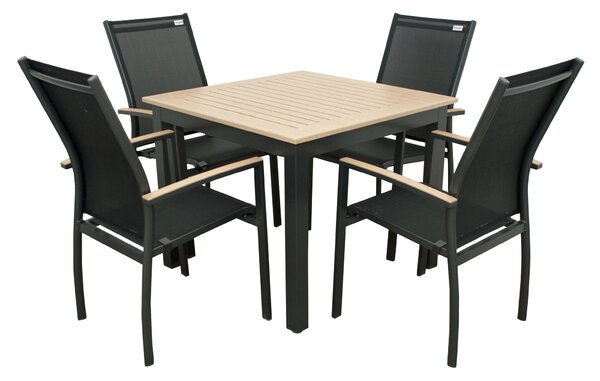 Doppler EXPERT WOOD antracit - gastro hliníkový stůl 90x90x75cm - Zboží s drobnou vadou (N519)