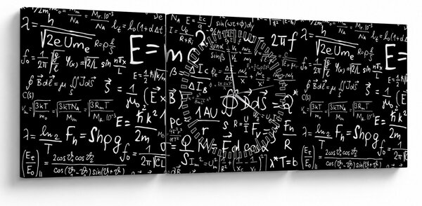 Obraz - Matematika (s hodinami) (90x30 cm)