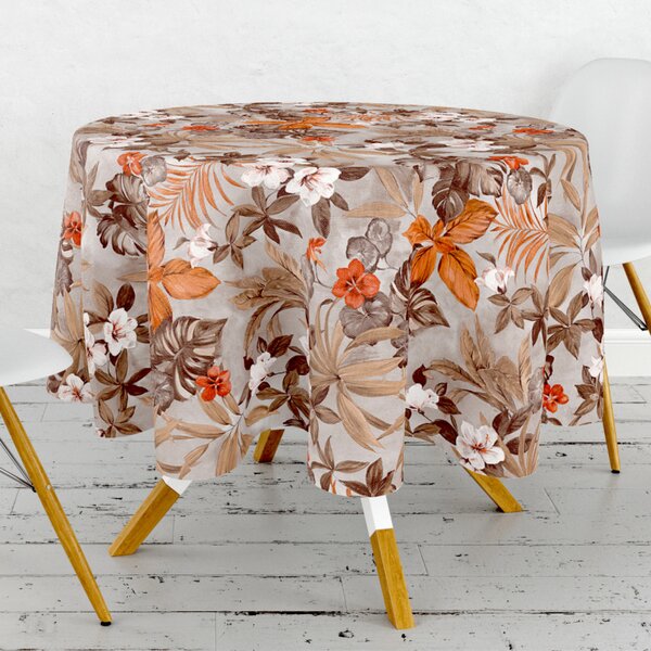 Ubrus PVC kulatý Mo-6244-02 – Tropická elegance (různé velikosti)