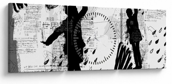 Obraz - Street art - rozruch (s hodinami) (90x30 cm)