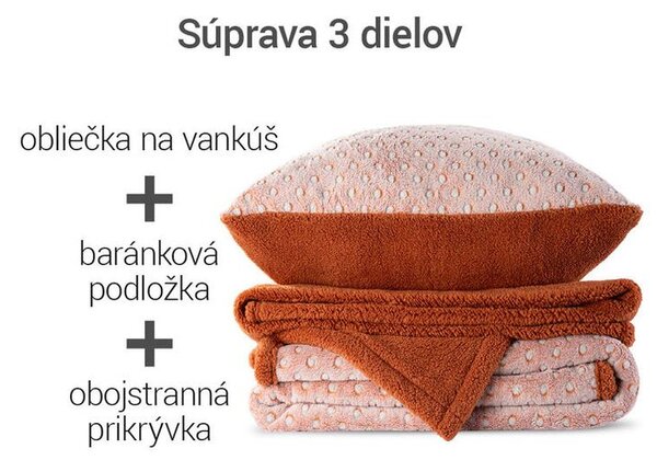 Beránková souprava POLKA karamelová 3 ks