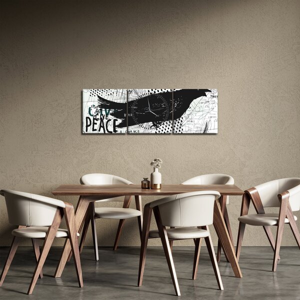 Obraz - Street art - bird (s hodinami) (90x30 cm)