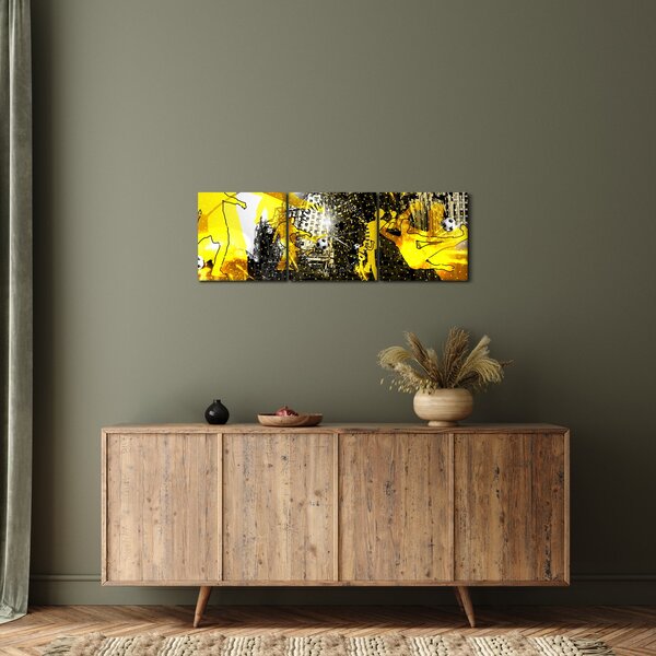 Obraz - Fotbal ve velkoměstě (s hodinami) (90x30 cm)