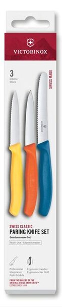 Kuchyňské nože VICTORINOX SWISS CLASSIC s barevnými rukojeťmi, sada 3 dílů