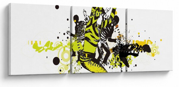 Obraz - Street dance (s hodinami) (90x30 cm)
