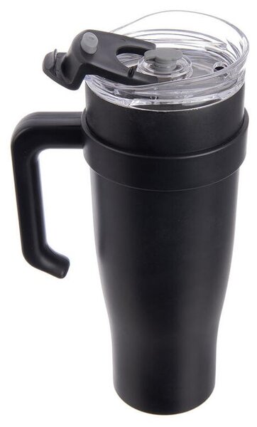 Nerezový termohrnek s brčkem TERMO 1,2 l, černý