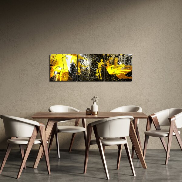 Obraz - Fotbal ve velkoměstě (s hodinami) (90x30 cm)