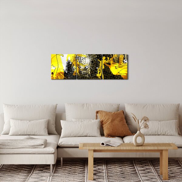 Obraz - Fotbal ve velkoměstě (s hodinami) (90x30 cm)