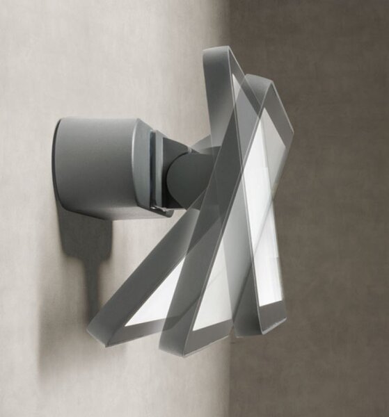 Redo 90244 Flux, tmavě šedý venkovní reflektor LED 50W 3000K, 30,5 x 19,5 cm