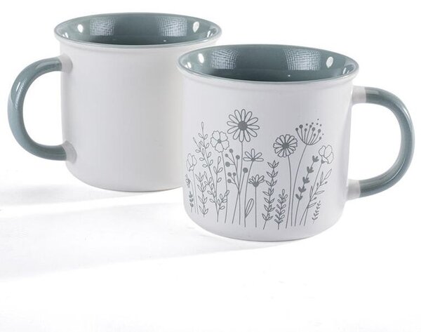 Porcelánový hrnek KVĚT zelený 400 ml