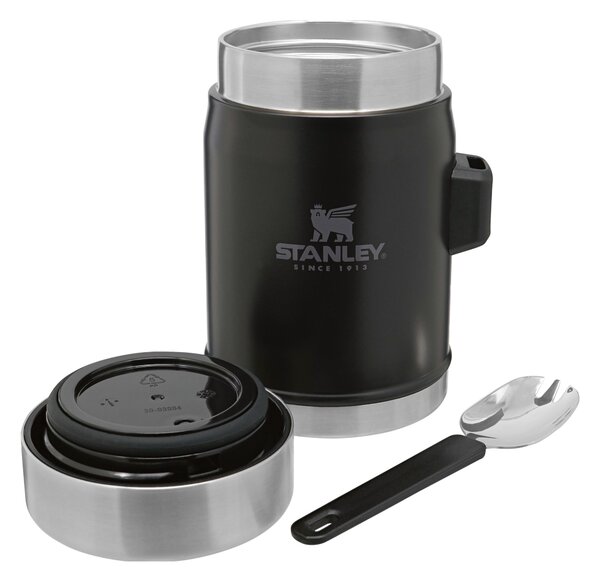 STANLEY Termoska na jídlo se lžící/vidličkou The Legendary Classic Food Jar 400 ml Matte Black Pebble
