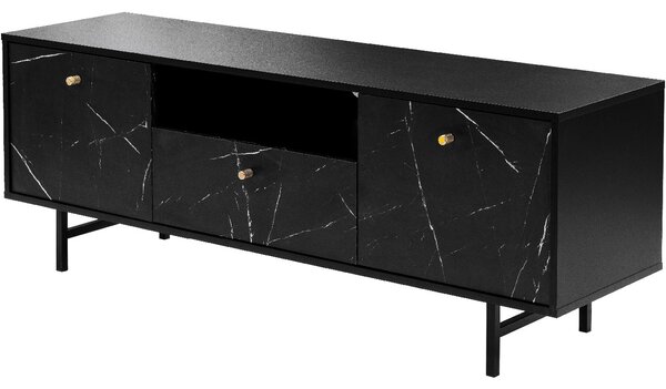 Televizní stolek VEROLI VR03 černý / černý mramor