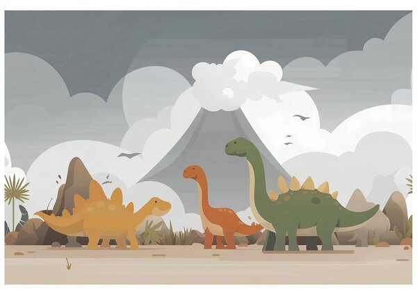 Tapeta barevní dinosauři v krajině