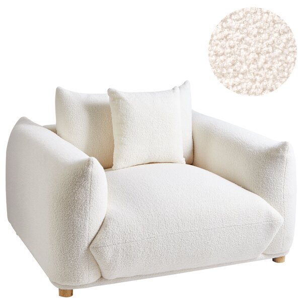 Křeslo LUVOS Buklé Krémově bílá