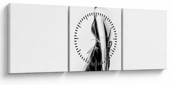 Obraz - Módní ilustrace (s hodinami) (90x30 cm)