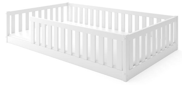 Dětská Montessori postel z masivu borovice BELLA 200x120 cm - bílá