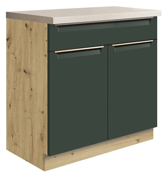 Kuchyňská linka GLAMOUR z | 270x260 cm | SE SOKLEM | zelená mat/artisan