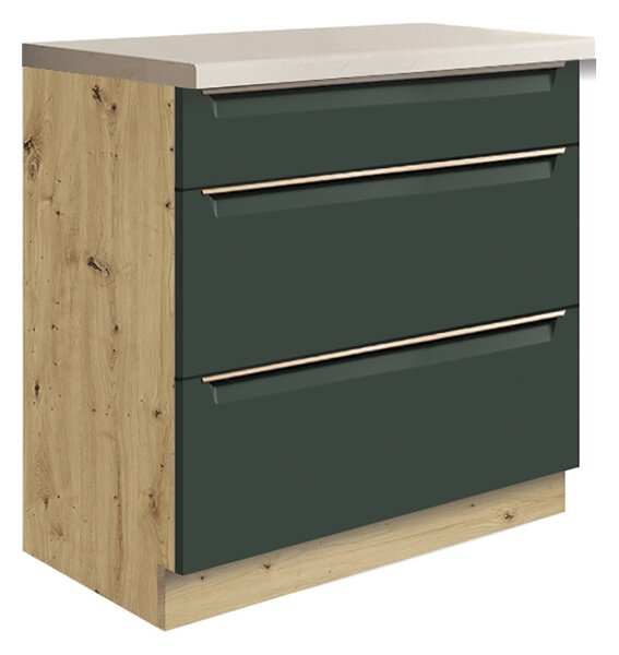 Kuchyňská linka GLAMOUR z | 270x260 cm | SE SOKLEM | zelená mat/artisan