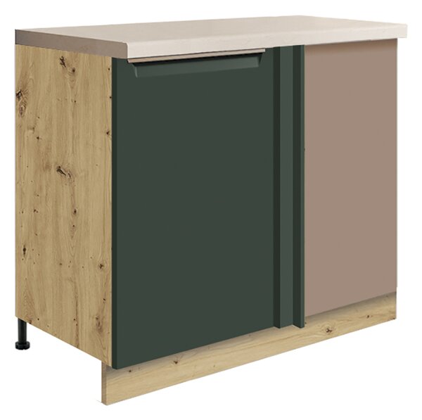 Kuchyňská linka GLAMOUR z | 270x260 cm | SE SOKLEM | zelená mat/artisan