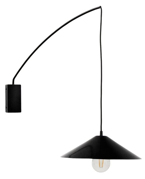Černé kovové nástěnné světlo Kave Home Kally