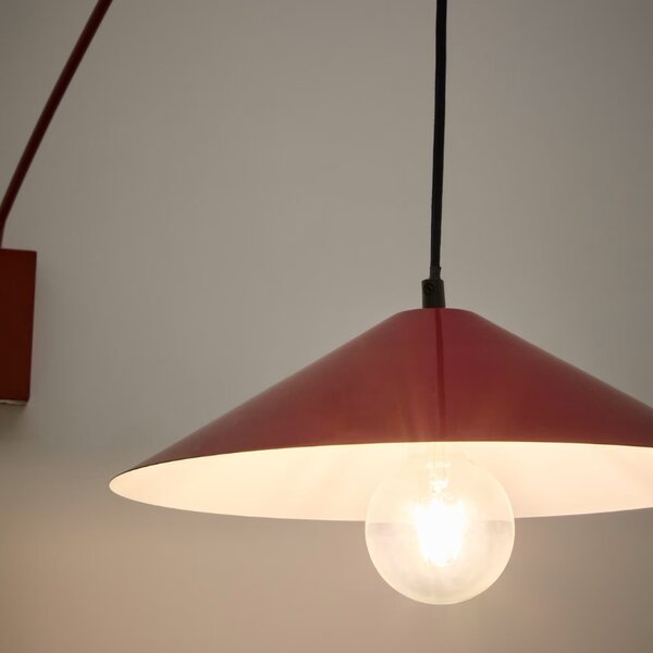 Červené kovové nástěnné světlo Kave Home Kally