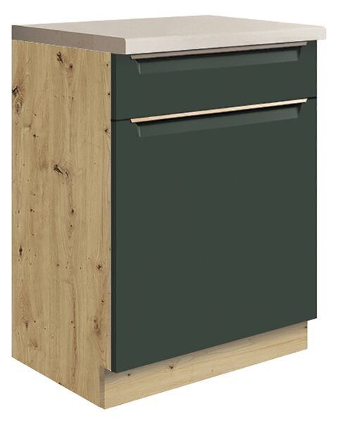 Kuchyňská linka GLAMOUR z | 270x260 cm | SE SOKLEM a s ostrůvkem 126x70 cm | zelená mat/artisan