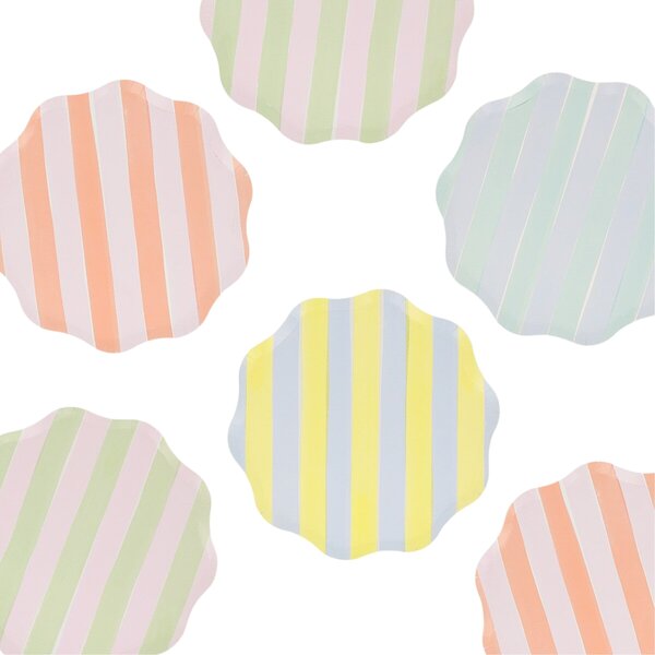 Papírový talíř Pastel Stripe Side – set 8 ks