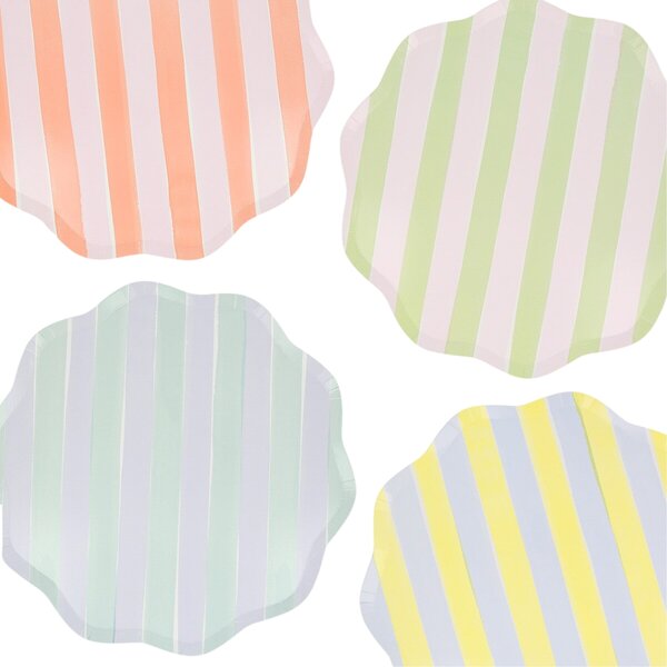 Papírový talíř Pastel Stripe – set 8 ks