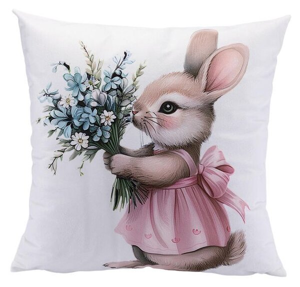 Sada 2 ks povlaků na polštářky ROZTOMILÍ ZAJÍČCI 40 x 40 cm