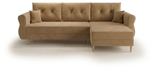 Rozkládací oboustranná sedací souprava do L SILVIANO 230x140 cm, béžová