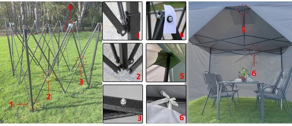 ShopJK Nůžkový stan profi 3 x 6 m bílý