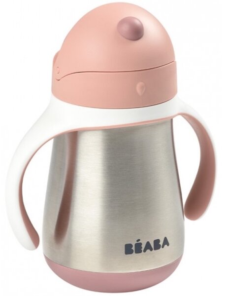 Beaba - Termoizolační hrnek s brčkem 250 ml růžová