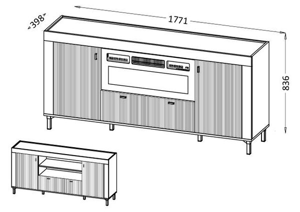 Komoda Mossana MO7 (bílá)